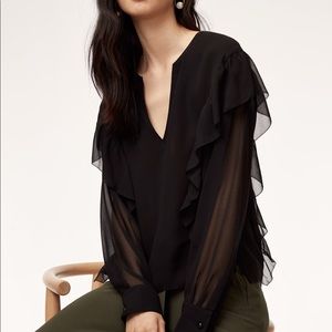 Wilfred black ruffle blouse